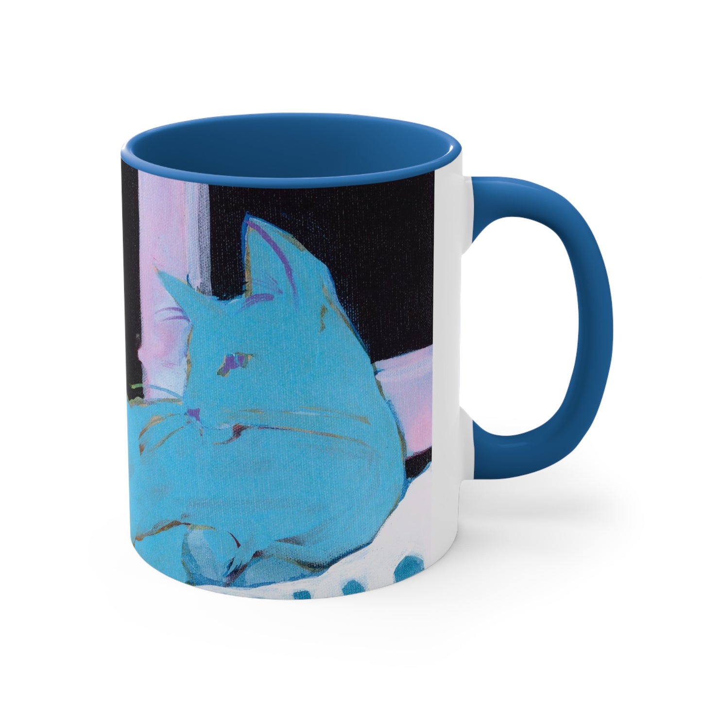 Kitty and Carnation Accent Coffee Mug, 11oz