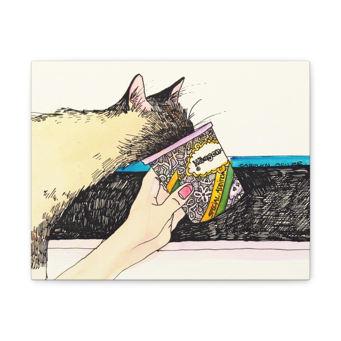 Ice Cream Kitty - Canvas