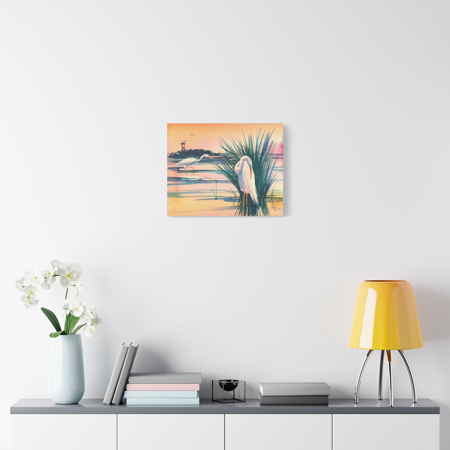 Sunset Egrets - Canvas