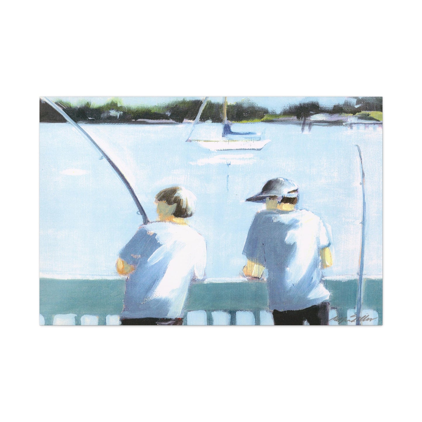 Boys fishing - Canvas