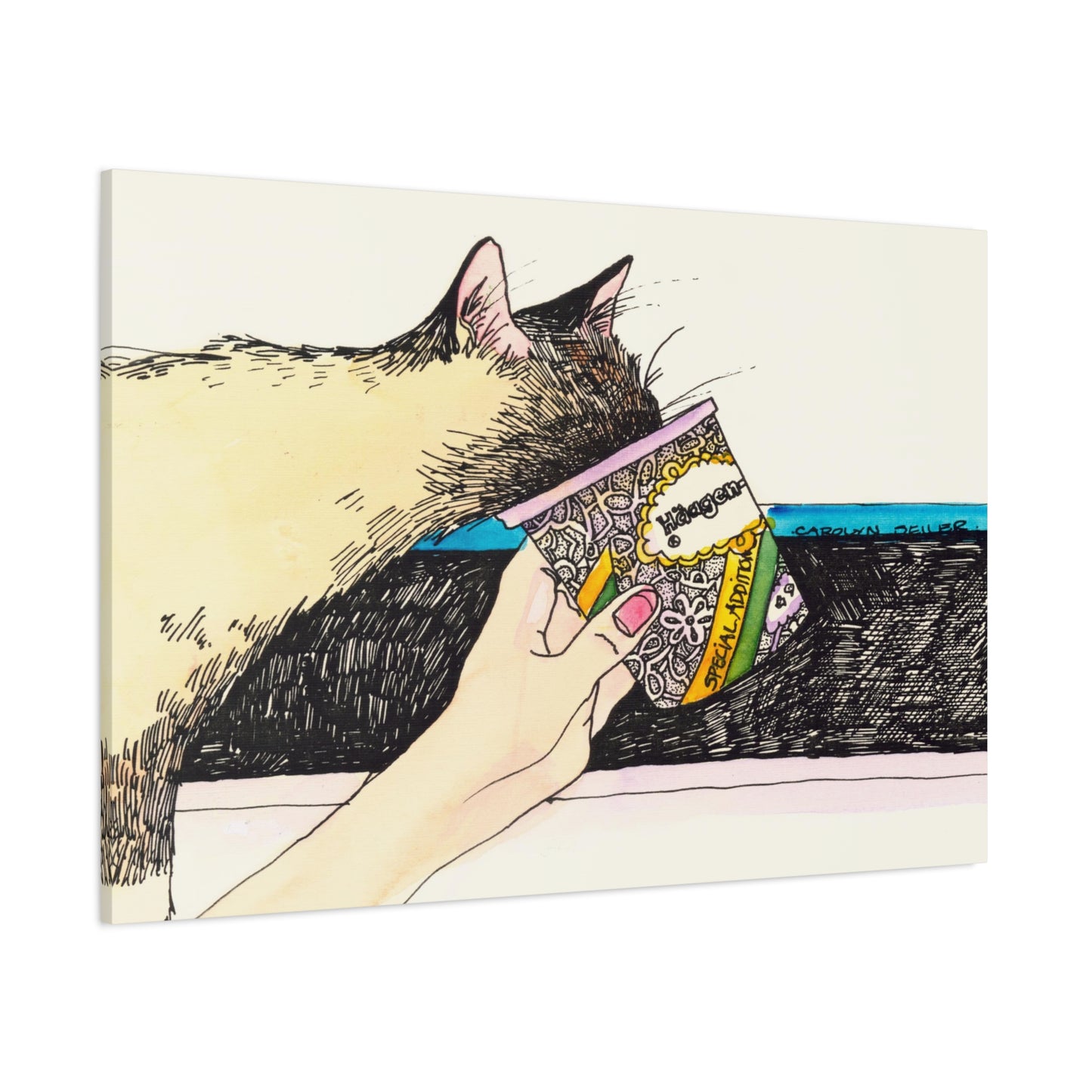 Ice Cream Kitty - Canvas