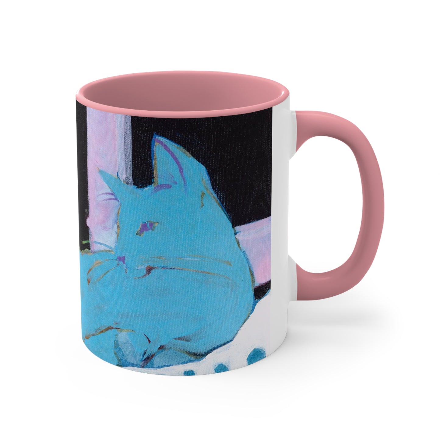 Kitty and Carnation Accent Coffee Mug, 11oz