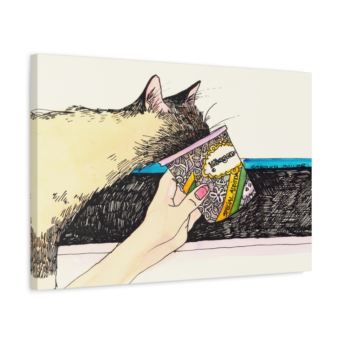 Ice Cream Kitty - Canvas