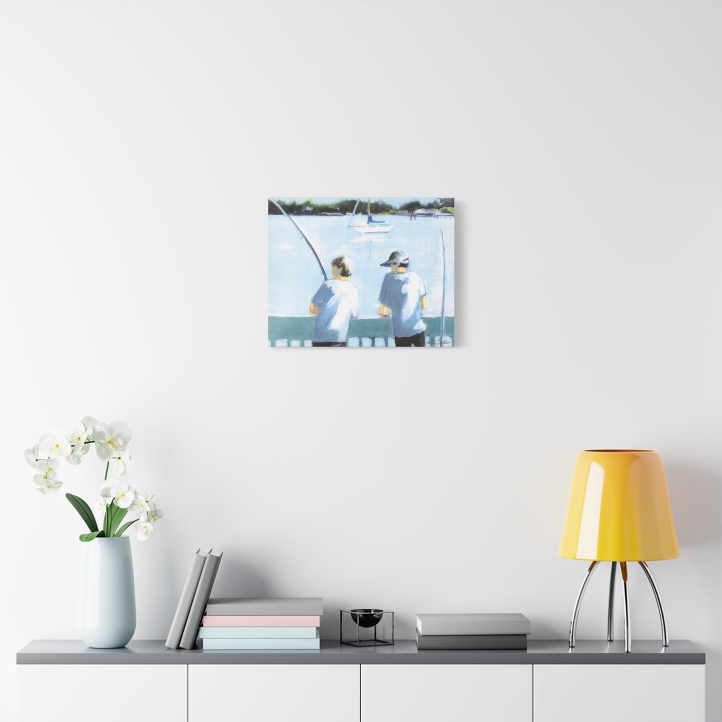 Boys fishing - Canvas