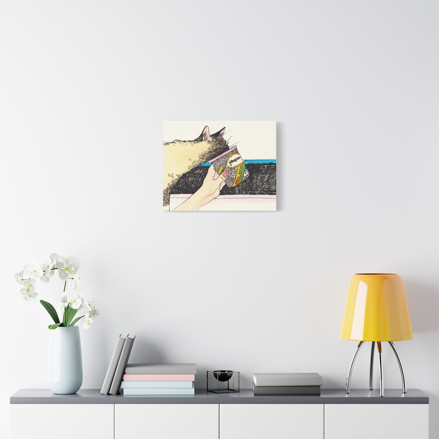 Ice Cream Kitty - Canvas