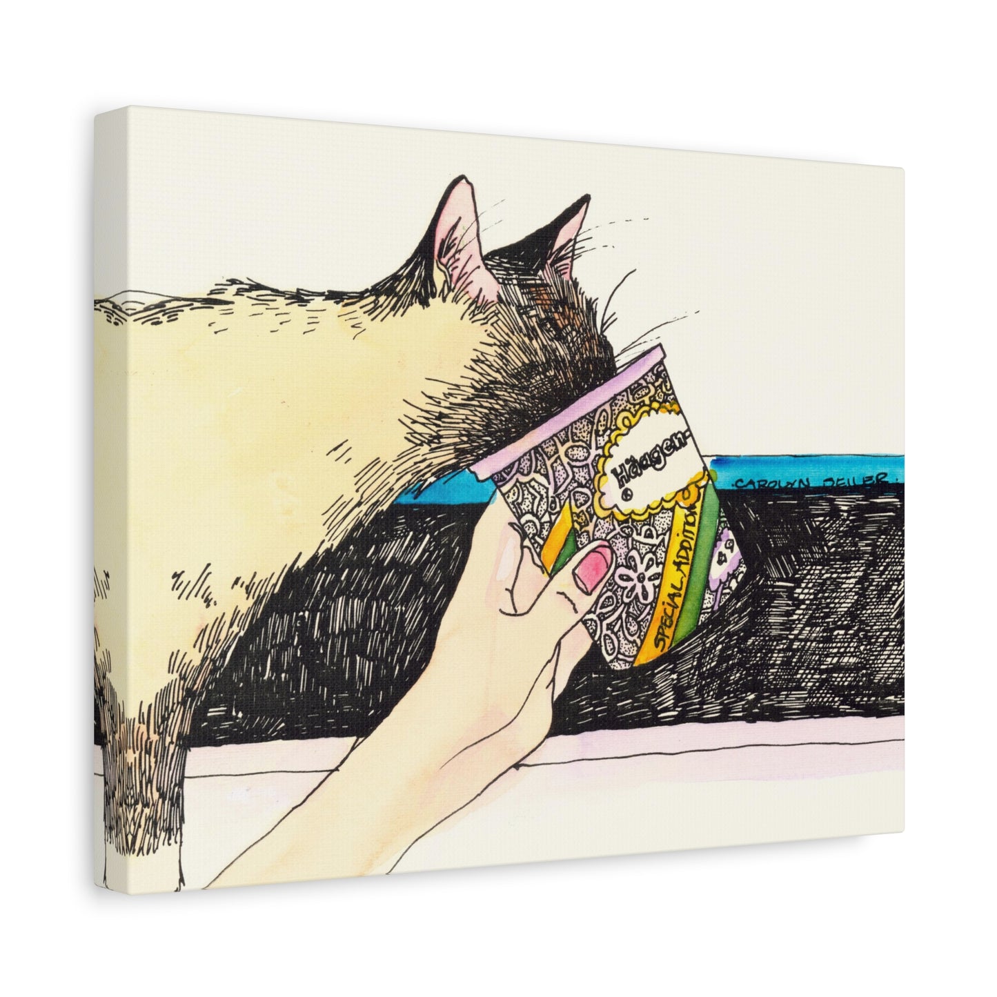 Ice Cream Kitty - Canvas