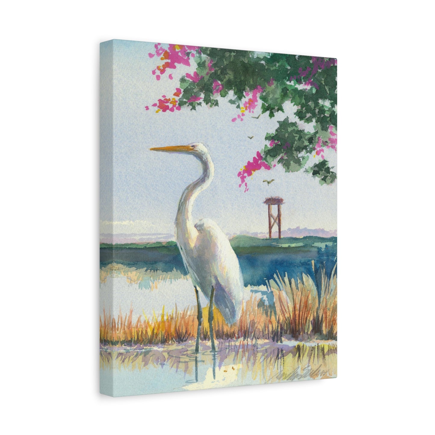 White Heron - Canvas