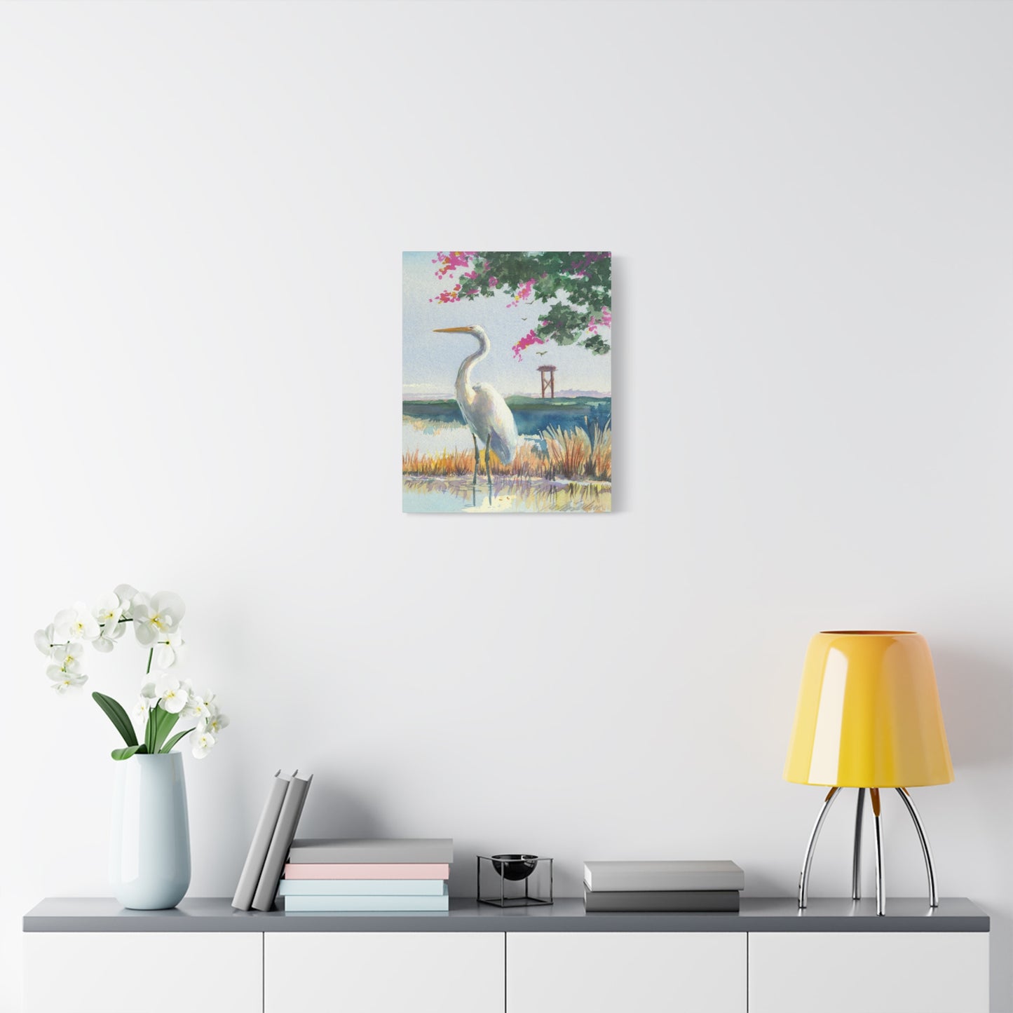 White Heron - Canvas