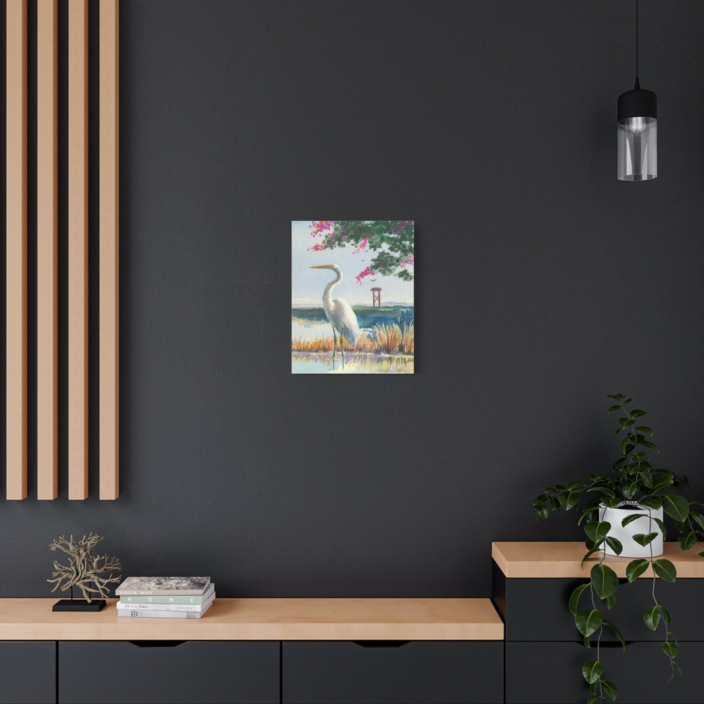 White Heron - Canvas