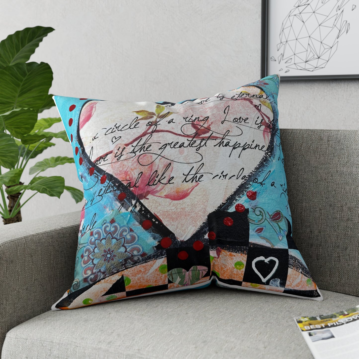 Hearts Broadcloth Pillow 1