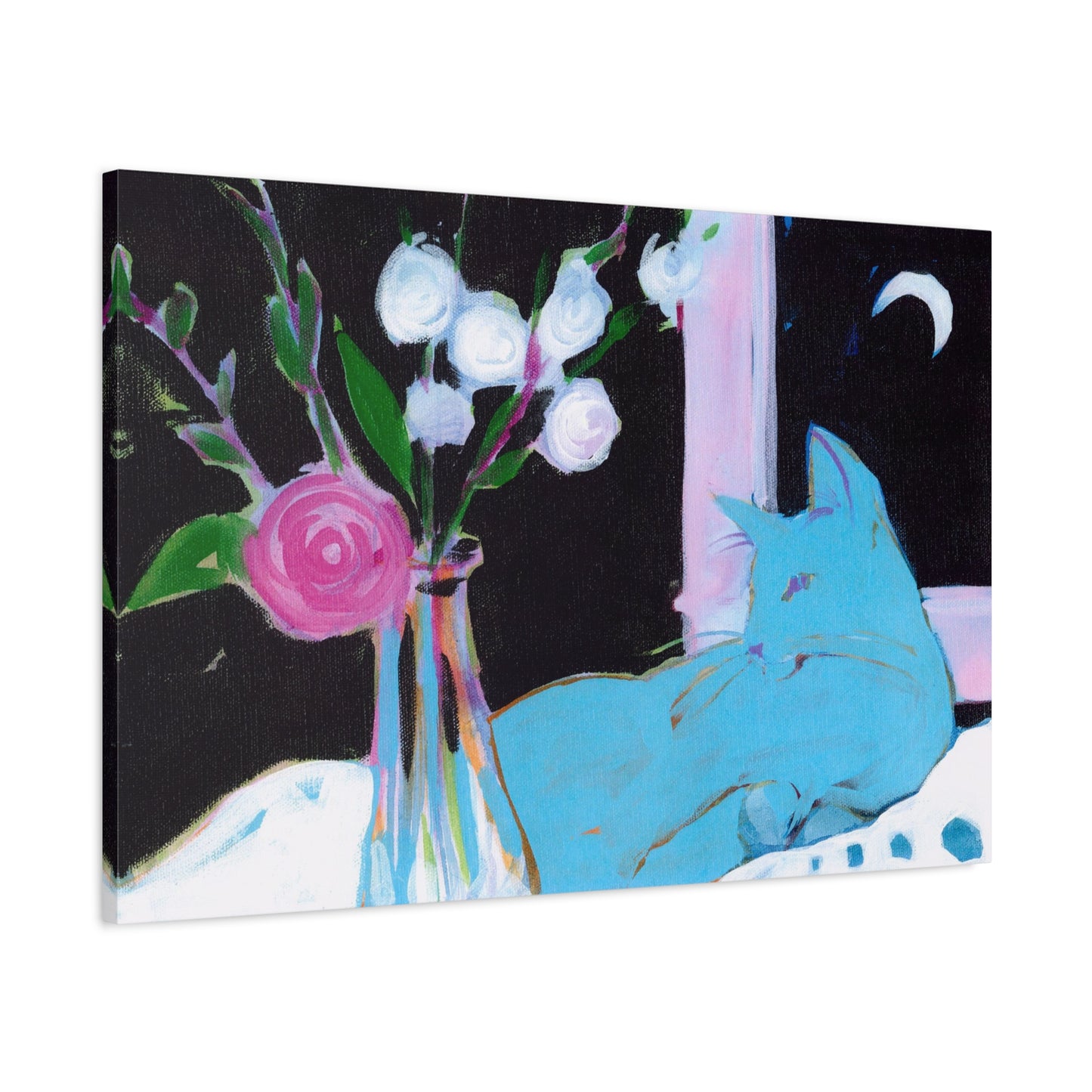 Kitty and Carnation  - Canvas