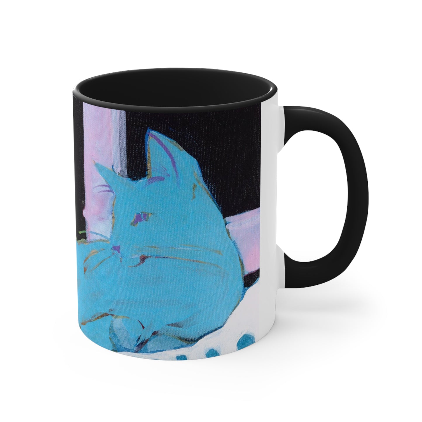 Kitty and Carnation Accent Coffee Mug, 11oz