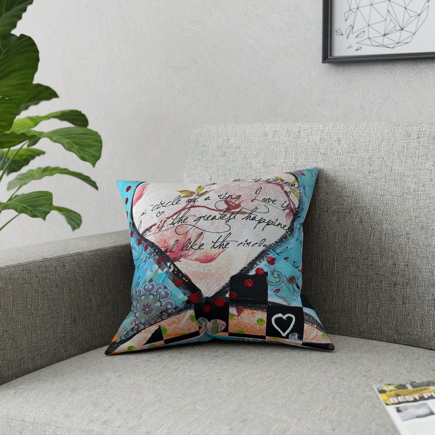 Hearts Broadcloth Pillow 1