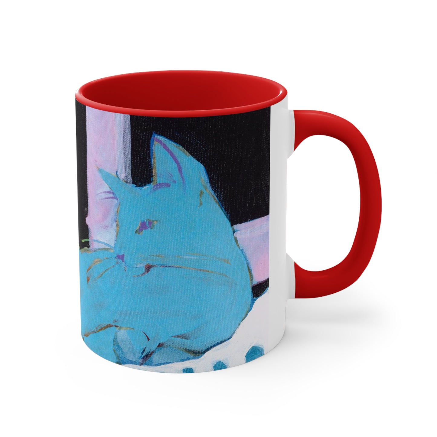 Kitty and Carnation Accent Coffee Mug, 11oz