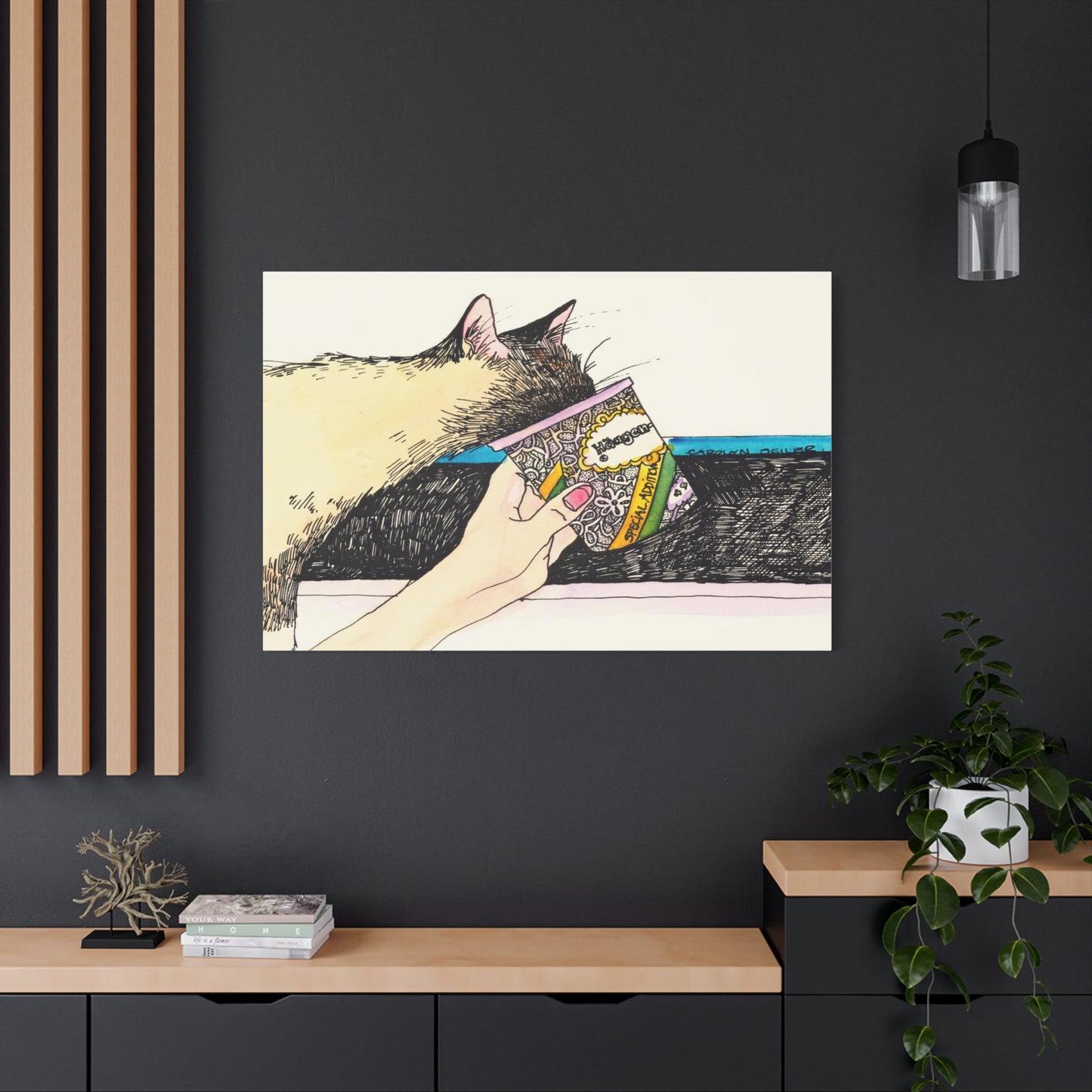 Ice Cream Kitty  - Canvas