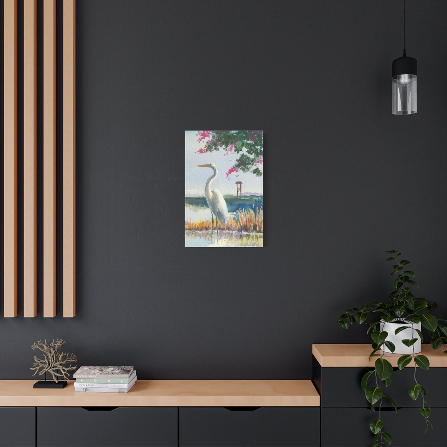 White Heron - Canvas
