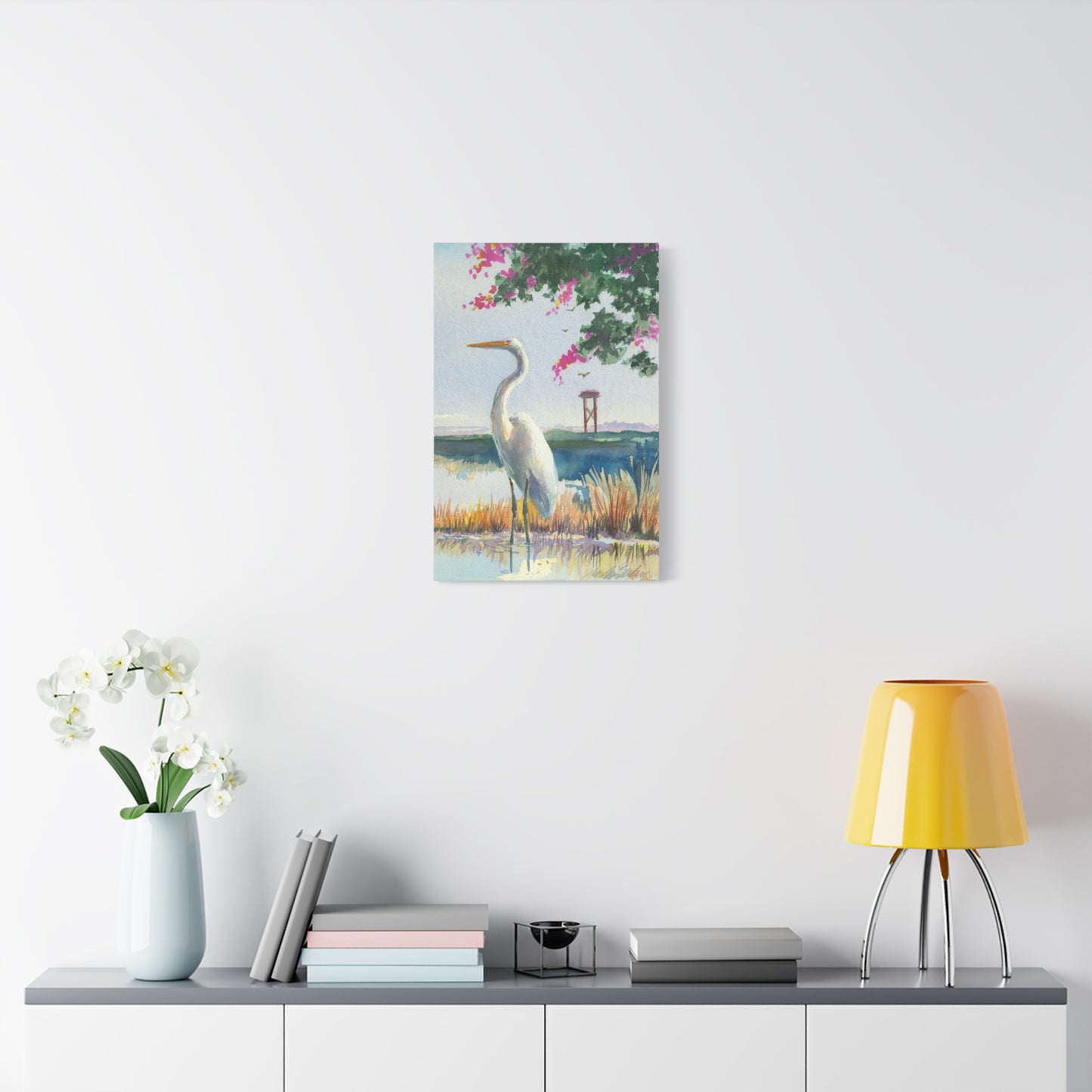 White Heron - Canvas