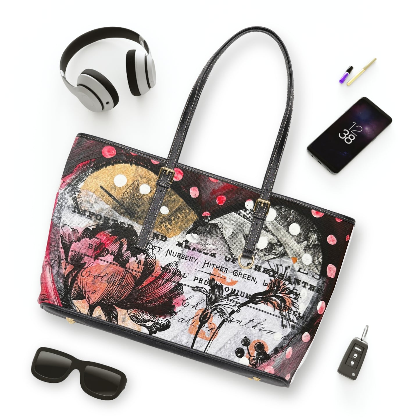 Polka Dot Love Leather Shoulder Bag